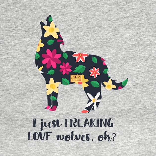 Deep Floral Freaking Love WOLVES Wolf Canine Animal by porcodiseno